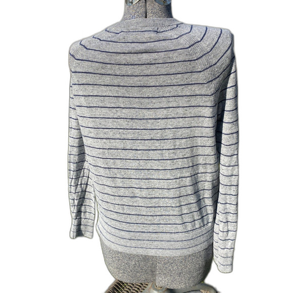 Banana Republic 100% Italian Linen Striped Nautical Sweater Size M - Picture 2 of 5